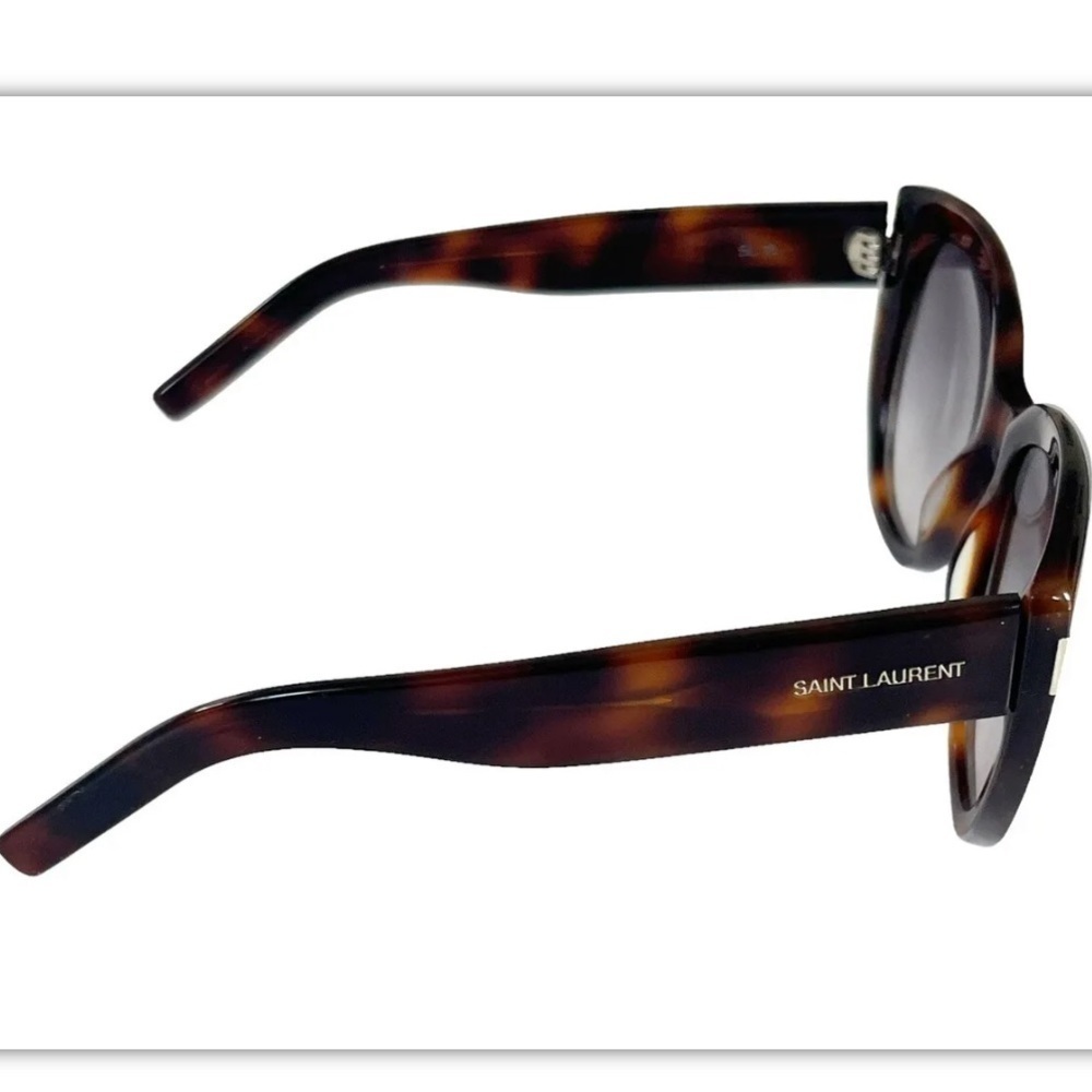 SAINT LAURENT Women's Brown Tortoise Shell Oversize Sunglasses - Picture 4 of 11